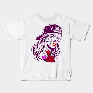 Cool girl's face Kids T-Shirt